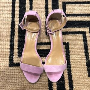 Banana Republic Lilac Suede Block Heeled Sandal. Size is US 6.5.